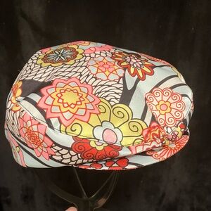 SILK newsboy style cap w/great colors! Pink, blue, red. Turn dull outfits FUN!
